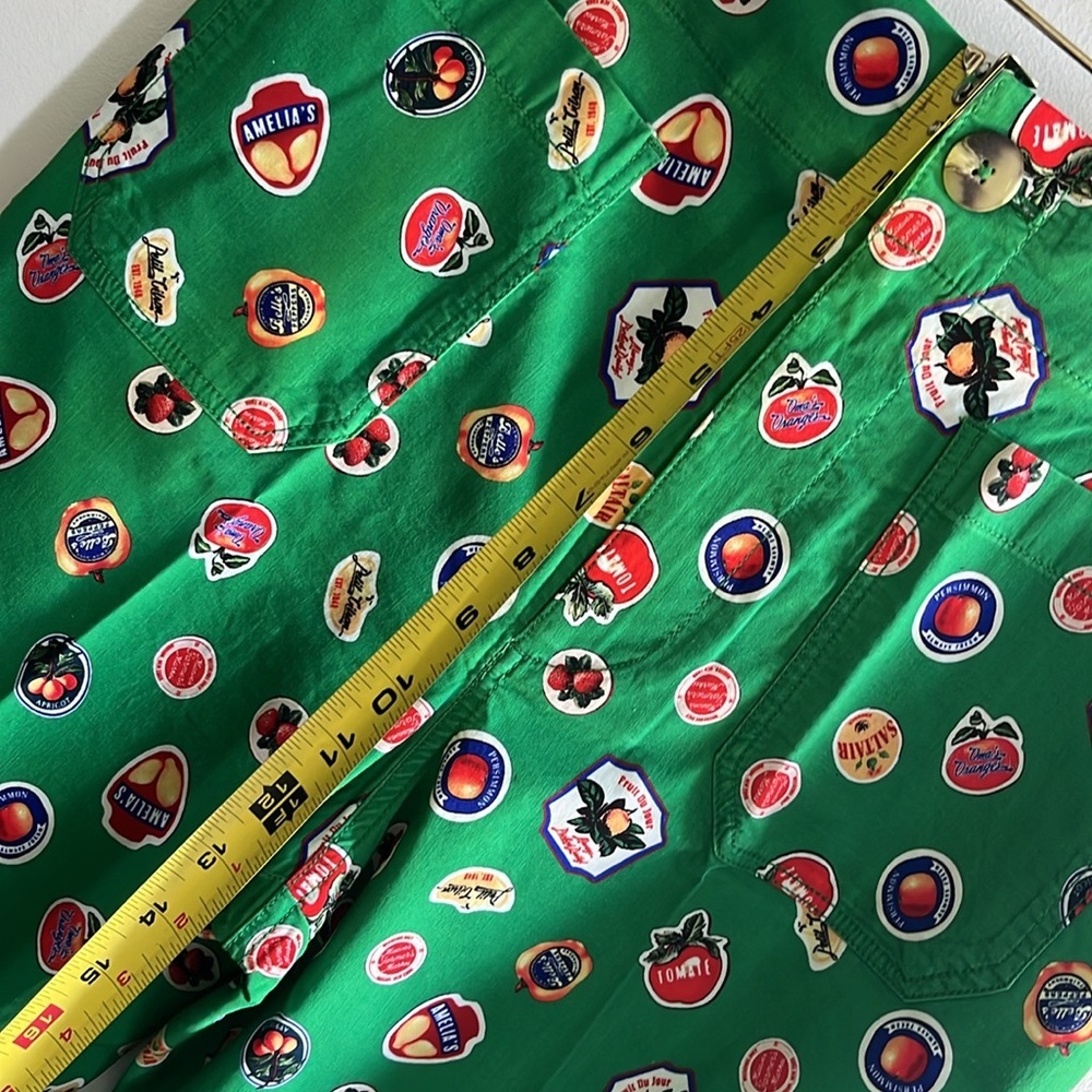 Anthropologie Green Wide-Leg Printed Pants - Picture 8 of 15